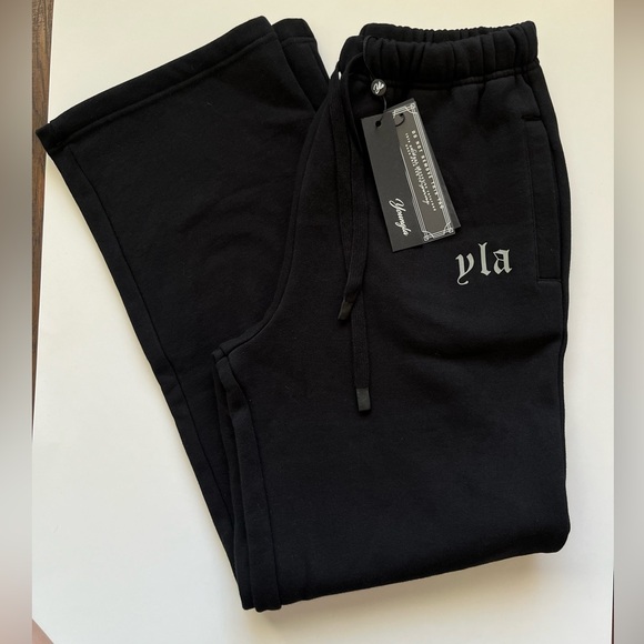 YoungLA Urban straight leg jogger pants W229 small black NEW - Picture 4 of 10